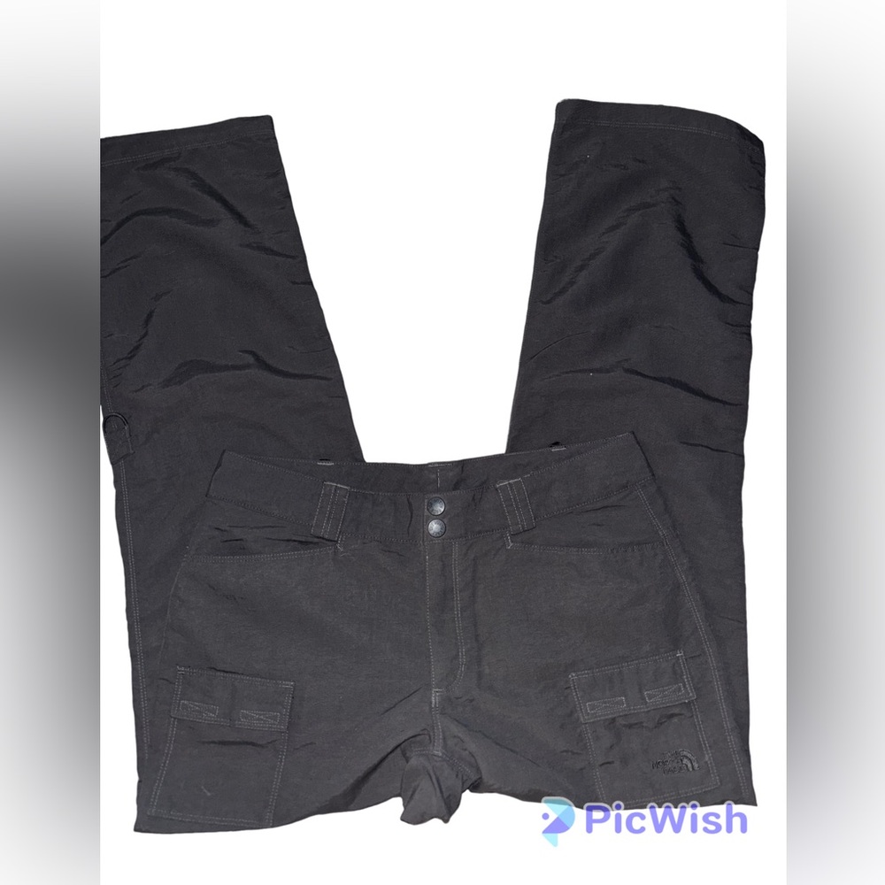 North Face women’s Convertible Pants Shorts Zip Off Hiking Walk Size 12 Gray - Picture 3 of 10